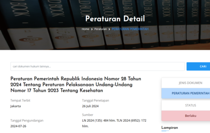 Pemerintah Terbitkan Aturan Pelaksana UU Kesehatan