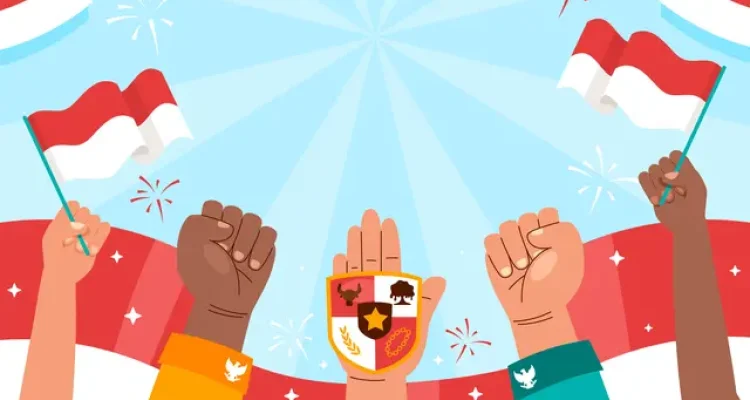 Ilustrasi bendera Merah Putih, Pancasila, nasionalisme. (Foto: Freepik)