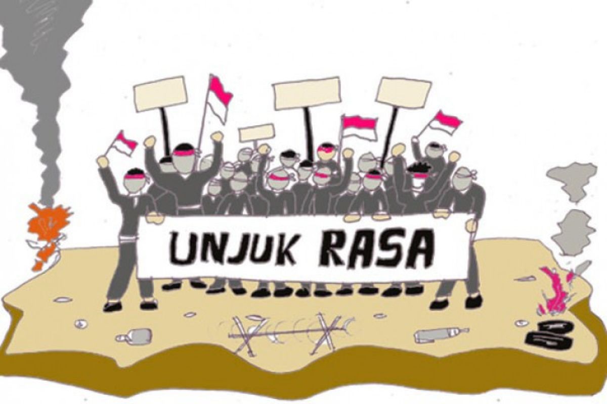 Ilustrasi aksi unjuk rasa