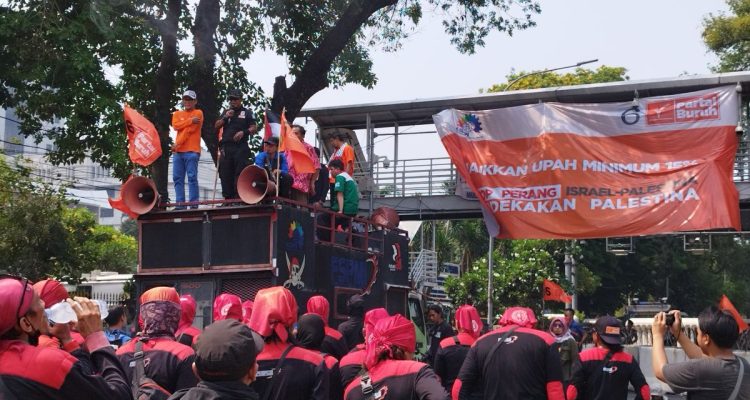 Ilustrasi aksi buruh 28 agustus