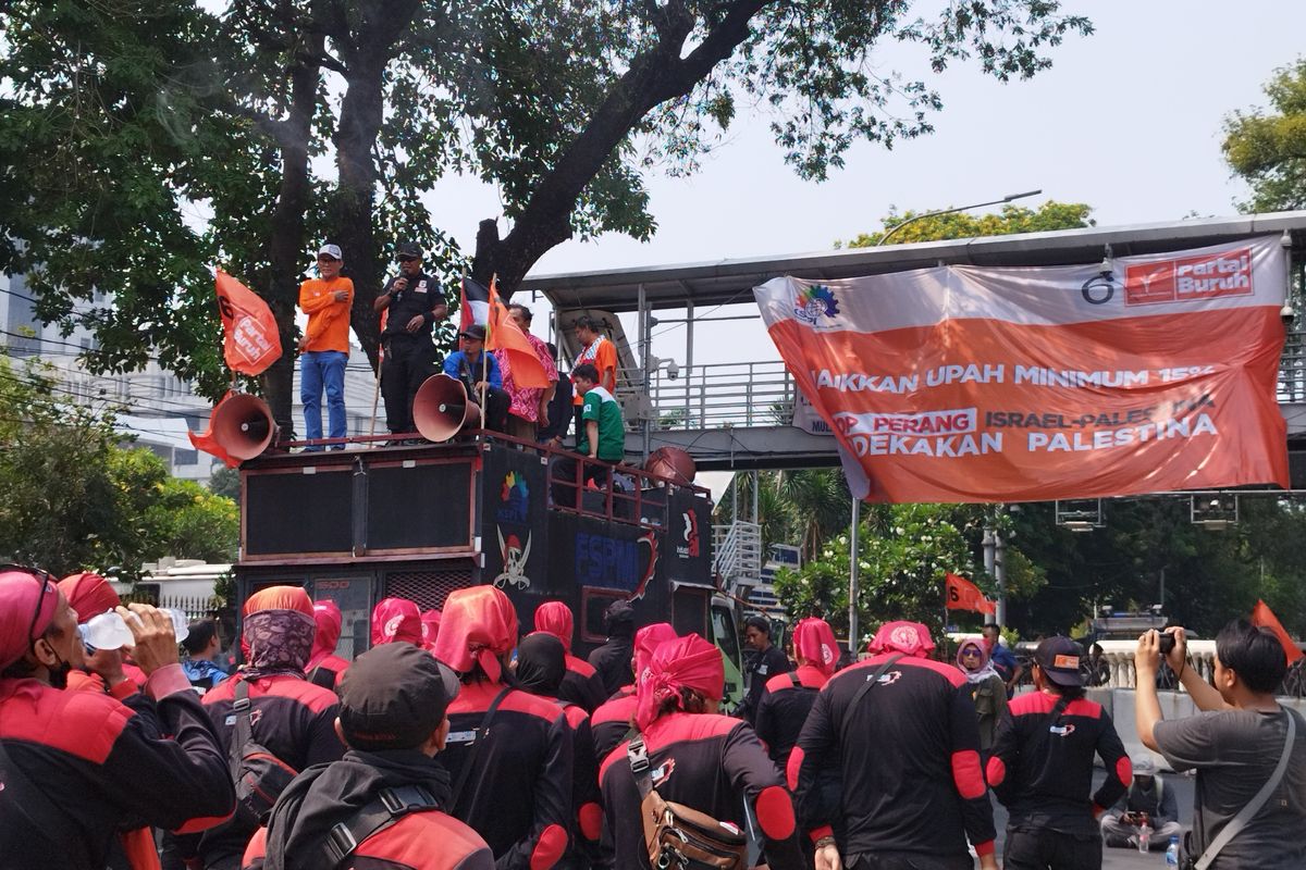 Ilustrasi aksi buruh 28 agustus