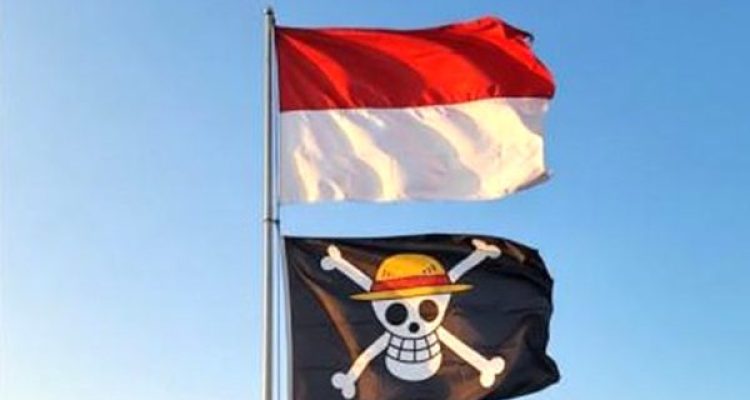 pengibaran bendera one piece dan merah putih