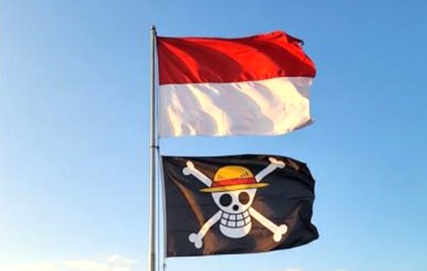 pengibaran bendera one piece dan merah putih