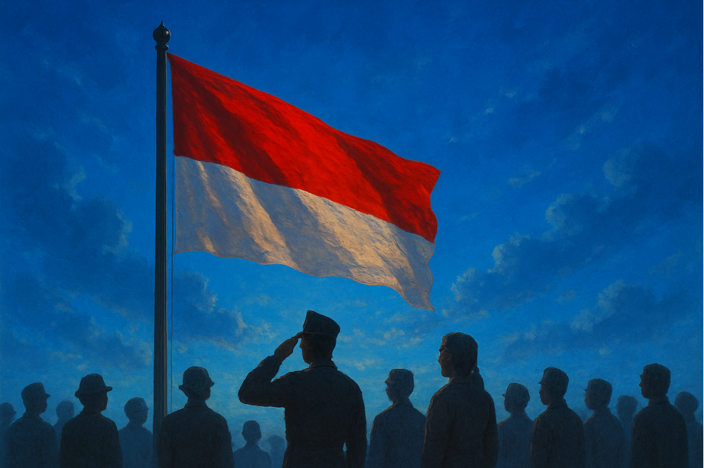 Ilustrasi kesakralan bendera merah putih.