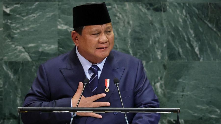 Presiden Prabowo Subianto berpidato di Sidang Umum PBB ke-80 di Markas Besar PBB di New York. (Foto: Reuters)