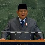 Presiden Prabowo Subianto saat menyampaikan pidato dalam rapat Perserikatan Bangsa-bangsa di New York City, AS, (22/9/2025). (Tangkapan Layar Youtube/United Nations)